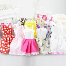 Случайный 10 шт. Высокое качество модная одежда ручной работы платья Одежда для кукол для куклы платье для девочек куклы Случайные типы и цвета