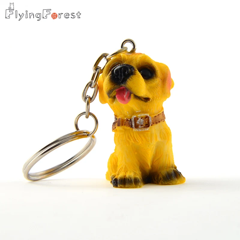 

NEW Lovely 3D Golden Retriever Pet Key Chain Women Luxury Car Keychain Dog Key Rings Gifts For Best Friend Resin Key Ring Holder