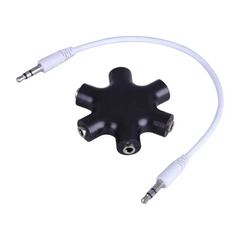 High Quality 3.5mm Earphone Audio Splitter 1 Male to 5 Female Cable 5 Way Port Aux Music Sound Output Cables For Five Devices High Quality 3.5mm Earphone Audio Splitter 1 Male to 5 Female Cable 5 Way Port Aux Music Sound Output Cables For Five Devices