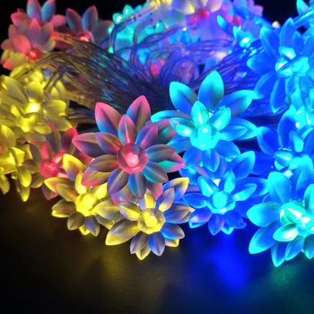 

2018 Battery 2M 20LED Holiday Lotus Flower LED String Lights For Wedding Parties Decoration Lightings LED lumieres de lotus