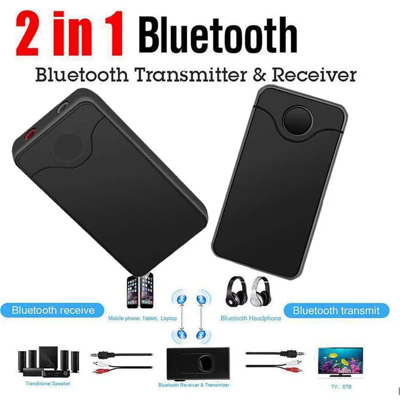 

2 In1 Bluetooth Wireless Audio Transmitter+Receiver 3.5mm AUX Music Adapter Converters