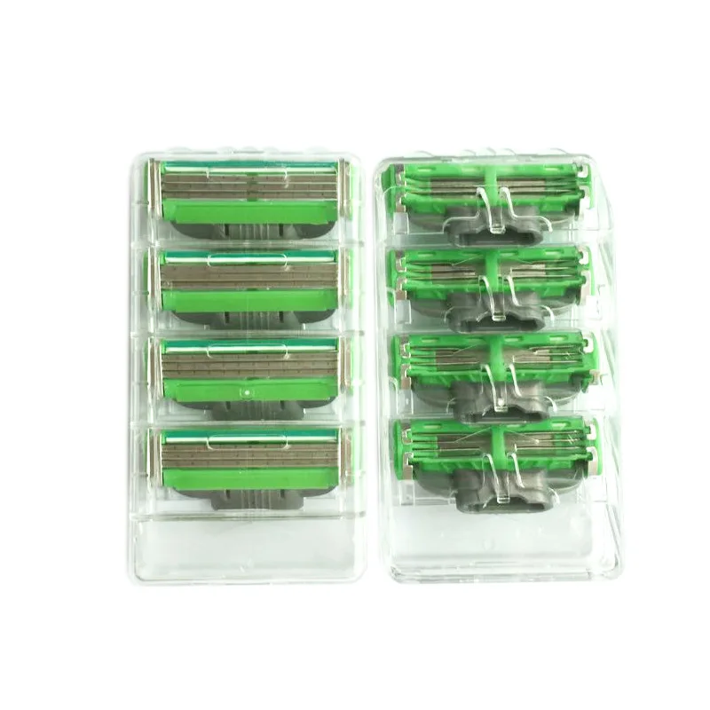 8 pcs/set 3 Razor Blades for Men Green Trimmer Shaving Razor Blades Men