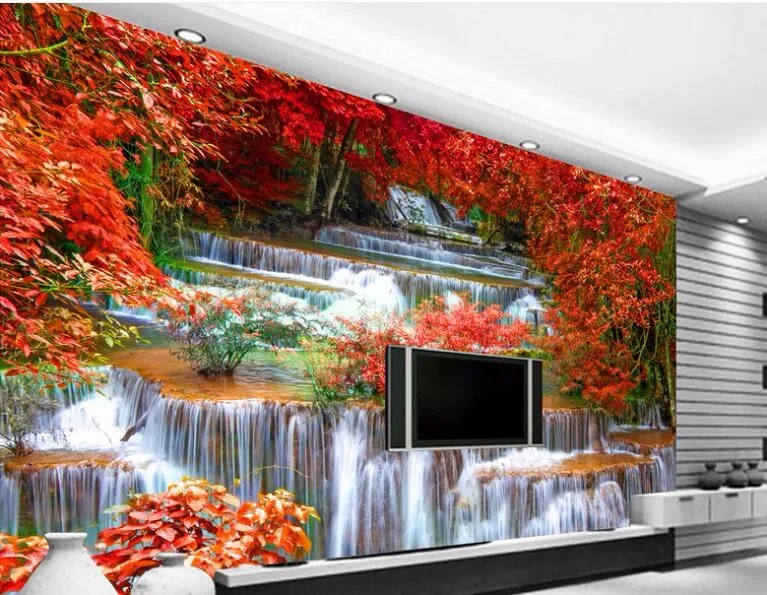 Wellyu на заказ Большая настенная живопись мангровые водопады струящаяся вода изготовление ТВ Настенные обои papel де parede