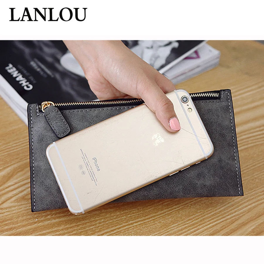 LANLOU кошелек женские кожаные кошельки брендовый роскошный короткий женский
