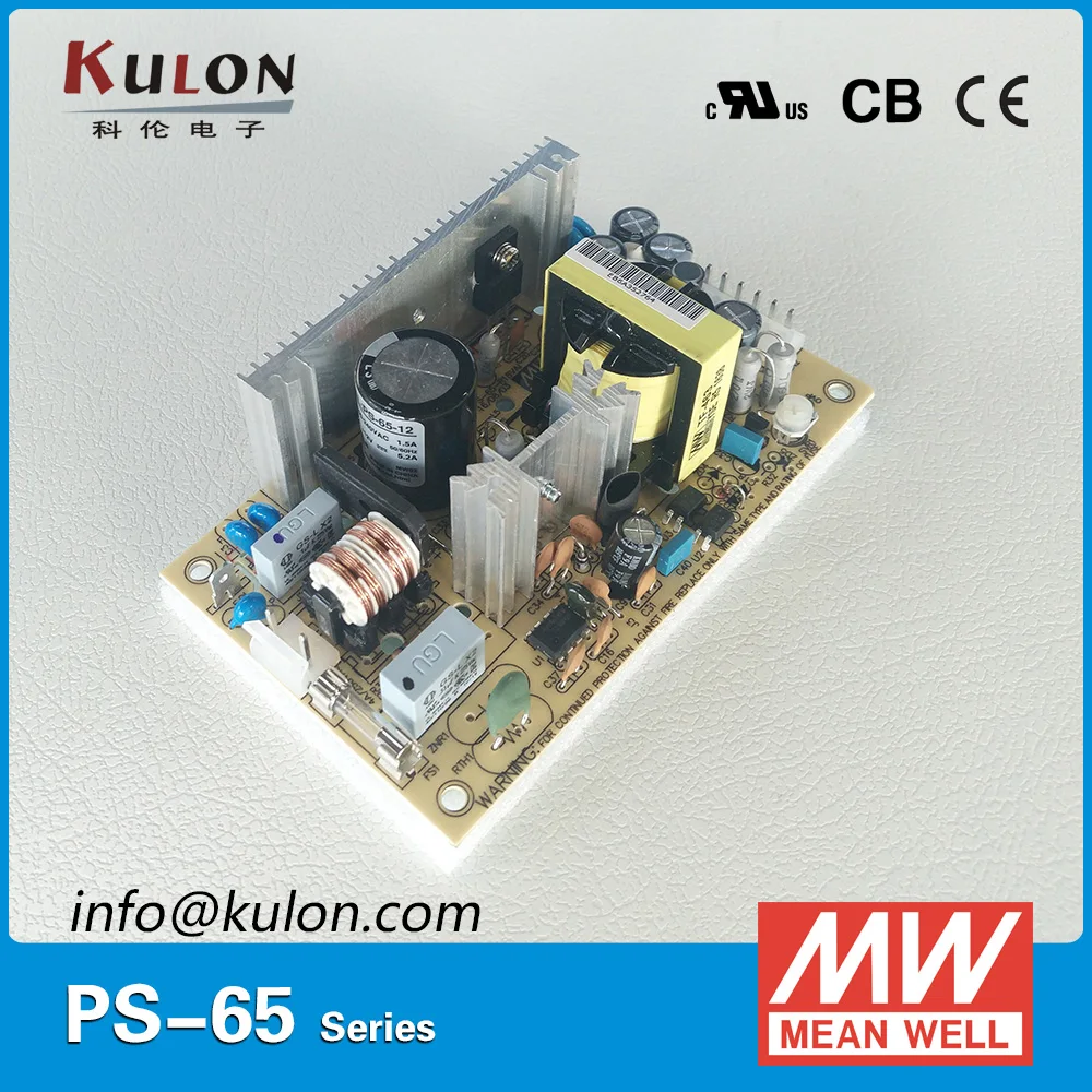 

Original MEAN WELL PS-65-27 single output 2.4A 65W 27V open frame Meanwell Power Supply PS-65 PCB type