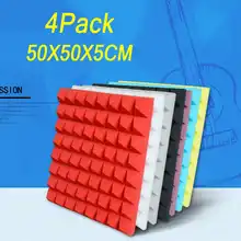 4 шт. 500X500X50mm Звукоизоляционная пена акустическая пена для обработки звука студия поглощение комнаты плитка полиуретановая пена