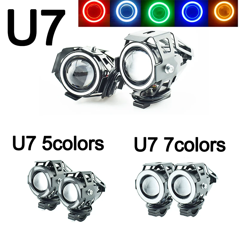 

2Pcs Motorcycle headlight LED 12V 125W Motorbike driving auxiliary head Lamp Super Bright Motor Bicycle Fog Light spotlights
