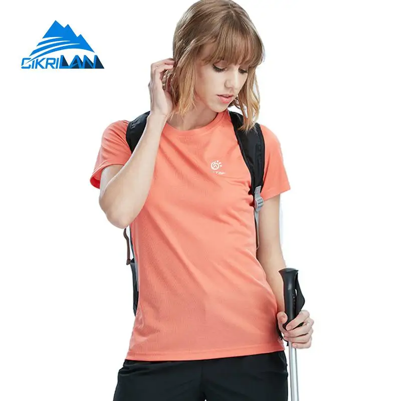 New Womens Summer Short Sleeve Quick Dry Outdoor Sports Hiking T shirt