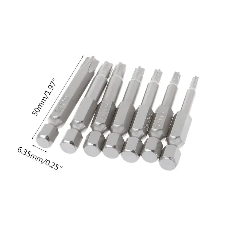

2019 new 7Pcs Star Drill Bits Screwdriver Magnetic 1/4" Hex Shank Hand Tools Five-pointed Star Bore T10-T40