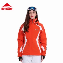 Royalway Для женщин Лыжный спорт куртка сноуборд для Для женщин Лыжная одежда красный, белый фиолетовый ветрозащитный дышащий Куртка для открытого воздуха# RFSL4519G