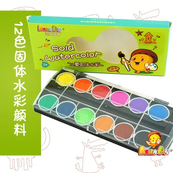 

Brand factory direct wholesale children's solid watercolor painting watercolor paint 12 children solid color box