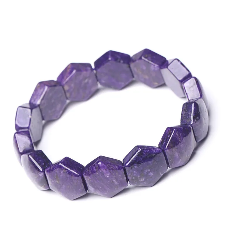 

Natural Charoite Crystal Diamond Beads 14x16mm For Women Man Fashion Bracelet