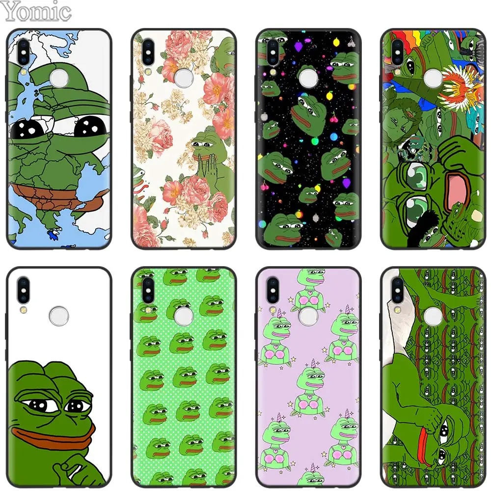 

Sad Frog Meme Pepe Floral Silicone Case for Xiaomi Redmi 5 6 7 Note 5 6 7 Pro S2 GO Mi Play 8 Lite 9 A2 Lite Black Soft Case