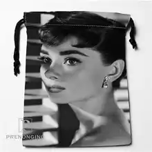 Пользовательские Одри Хепберн мешки Drawstring печати для хранения мода путешествия мини-сумка Плавание Пеший Туризм игрушки мешок Размеры 18x22 см#171208-14