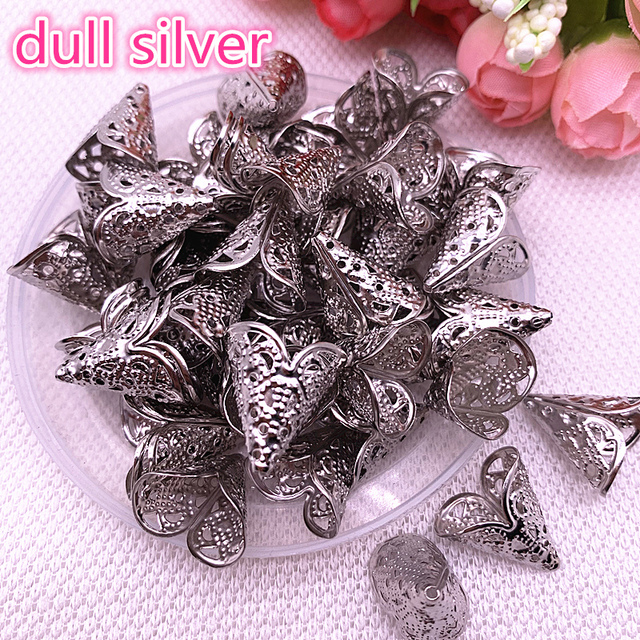 Hollow Flower Findings Cone End Beads Cap Filigree DIY Jewelry Making