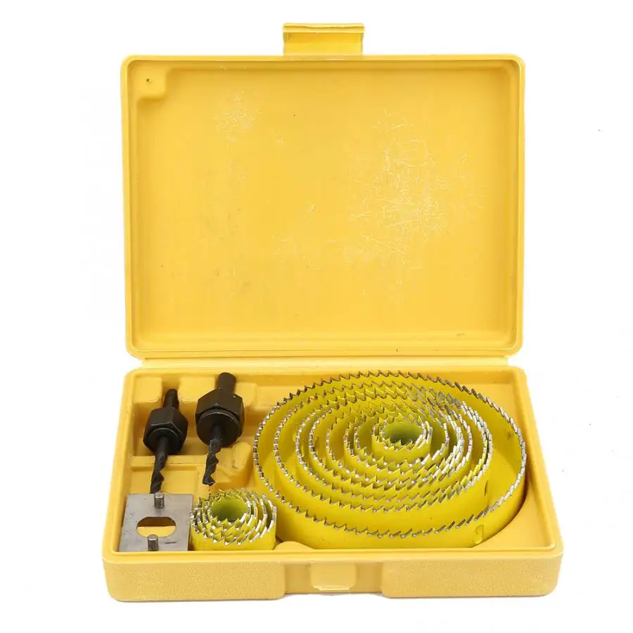 19-127mm Cutter Set Carbon Steel Drill Bits Aluminum Sheet Plaster Wood Hole Saw