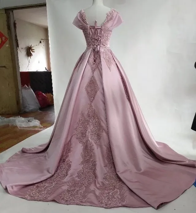 CloverBridal пыльно-розовые бусинки прямоугольные узоры винтажные Выпускные платья большая накидка на плечи вечерние vestido longo festa