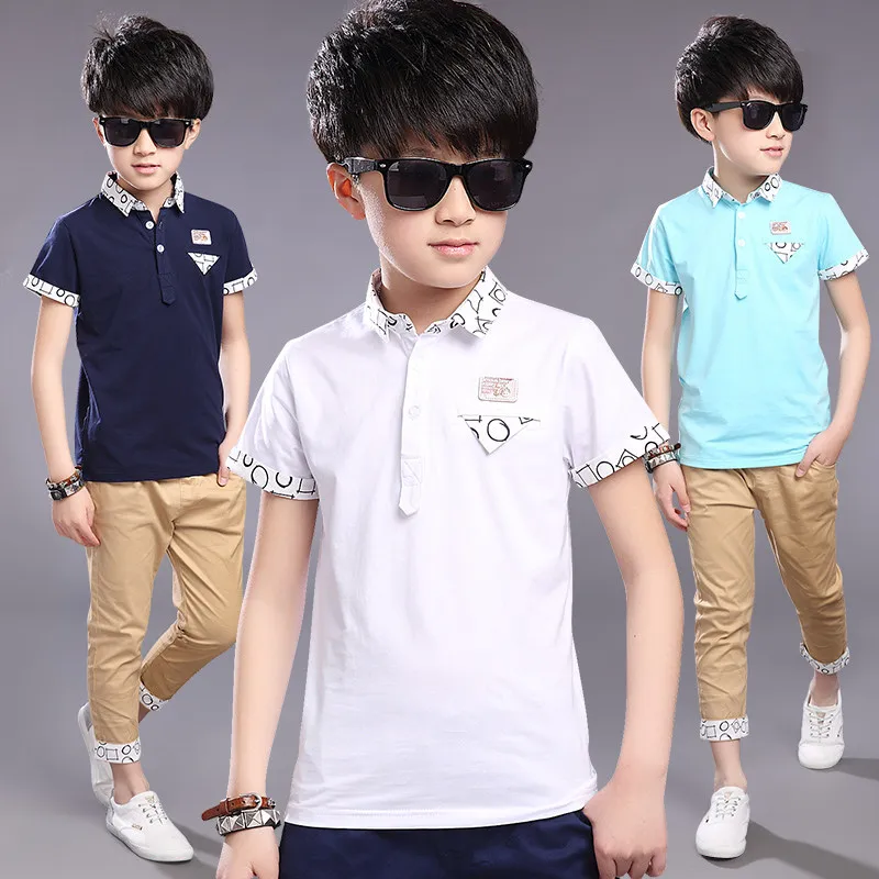 6 x School summer uniform Polo T-shirt Boys Aged 10-12 Years Blue 3 x pack of 2