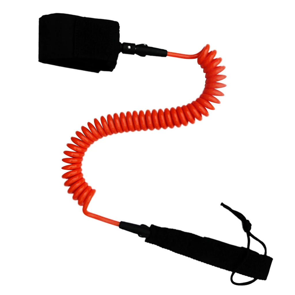Strong Surfing Coiled SUP Surfboard Leash with Ankle Strap Stand Up Paddle 4/5/6/8/10ft for Bodyboards TPU Neoprene Ankle Strap