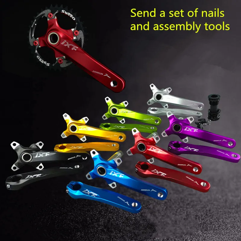 

Mountain bike crankset aluminum alloy bicycle crank sprocket mountain bicycle crank crank fluted disc mtb bike parts