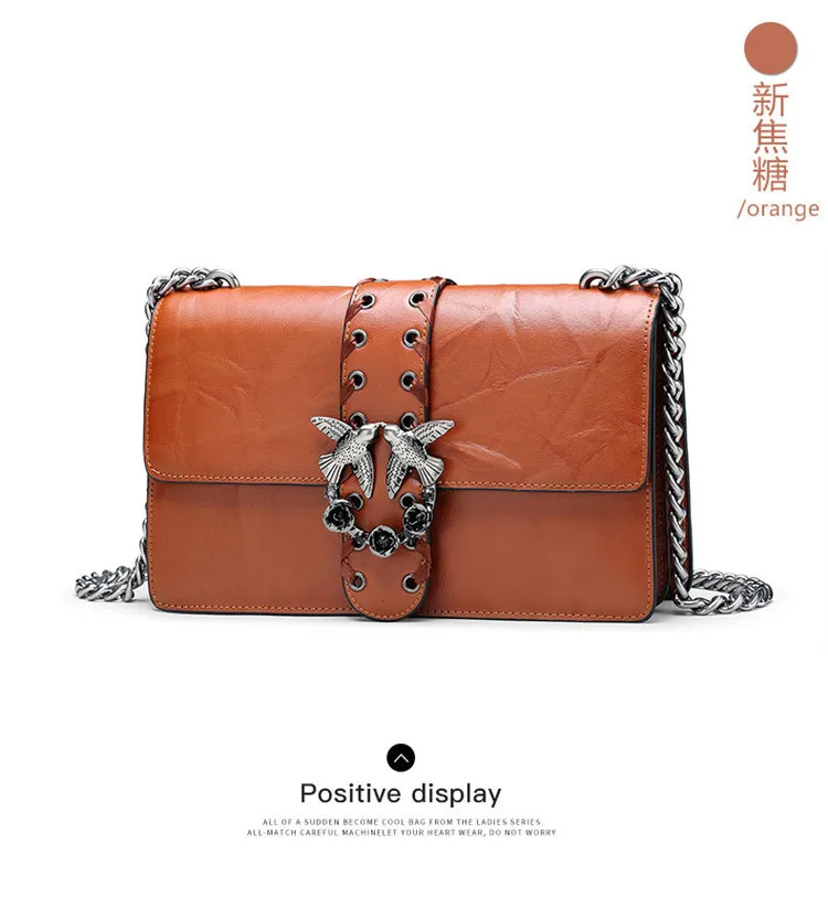 Designer Inspired Fashion Handbag Women Shoulder Bag Genuine Leather Classic Birds Flap Messenger Bags (9)