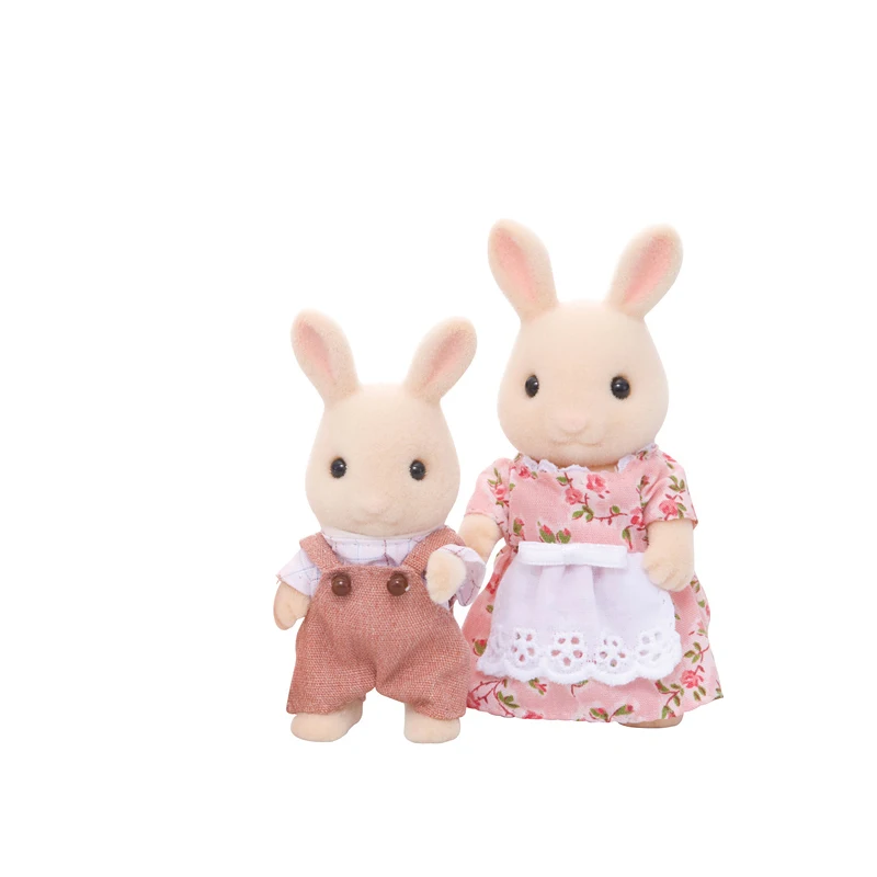 Sylvanian Families, семейный кукольный домик с молочным Кроликом, 4 шт., Набор фигурок для родителей и детей, игрушка для девочек, подарок, новинка 4108