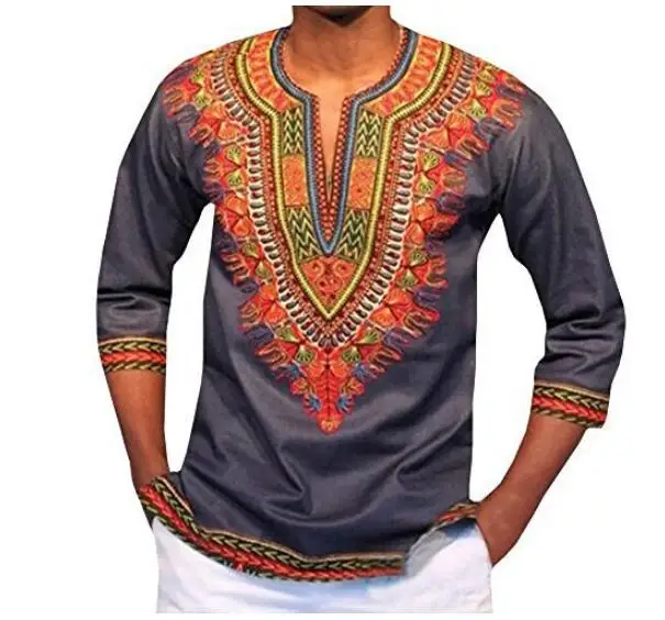 African Shirts Dashiki Design Africa Clothes For Men Traditional Ethnic Vintage Bohemian Spring Summer Shirt Embroidery Clothing