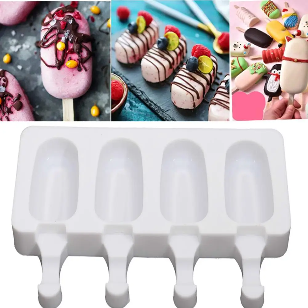 

HOT SALESï¼ï¼ï¼New Arrival 4 Grid DIY Frozen1 Ice Cream Mousse Cake Maker Silicone Mold Kitchen Tray Tool Wholesale Dropshipping