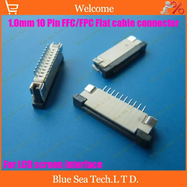 

Free Shipping 20pcs FPC/FFC connector cable socket 10 pin 1.0mm connector for LCD screen interface of DVD/MP3/PDA/Phone ect.ROHS