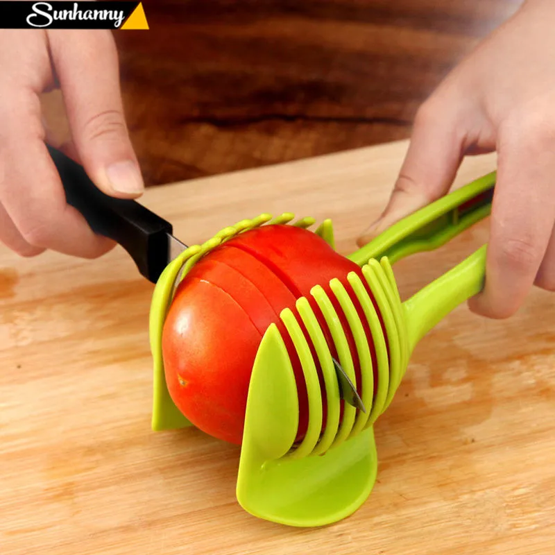 

Sunhanny Plastic Potato Slicer Tomato Cutter Tool Shreadders Lemon Cutting Holder Cooking Tools Kitchen Accessories