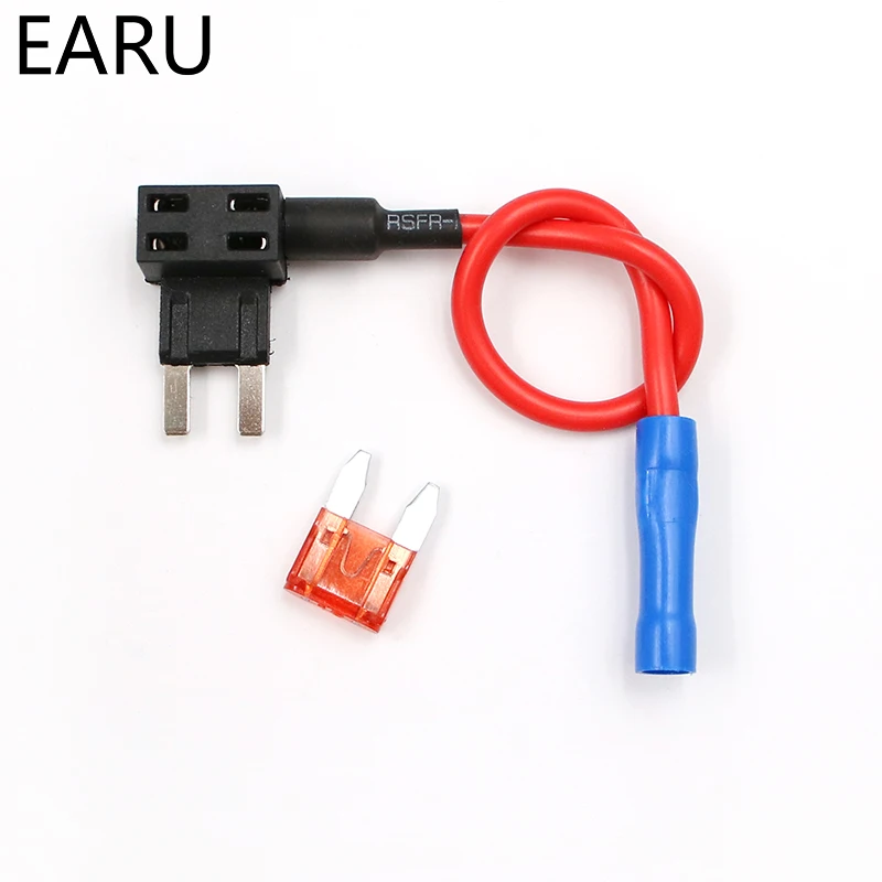 12V Fuse Holder Add-a-circuit TAP Adapter Micro Mini Standard Ford ATM APM Blade Auto Fuse with 10A Blade Car with holder car fuse kit blade fuses car fuse holder fuse holder car fuses fuse adapter holder
