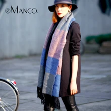 Tassel Fringe Tartan Plaid Wool Scarves for Women Cashmere Cape Scarf Wrap Shawl Neck Warmer Winter