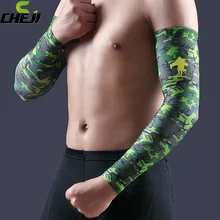 New 2016 Cheji Cycling Arm Warmer Quick Dry Bicycle Arm Sleeve Green Printed Outdoor Sports Accessories UV Sleeves Wholesale