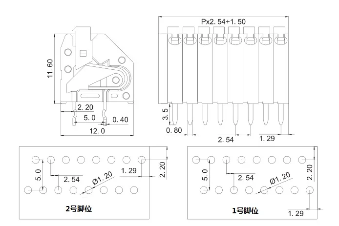 5 шт. быстрое подключение пружинного типа PCB клеммный блок 2,54/3,5 мм Шаг 2 P/3 P/4 P клеммный блок разъем PTSA0.5/1,5