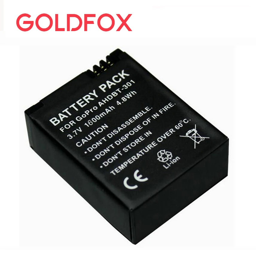 

1Pcs 1600mAh Hero3 bateria Battery For Gopro Hero 3 Go Pro Hero Session 3+ AHDBT-201/301 Action Sport Camera Accessories