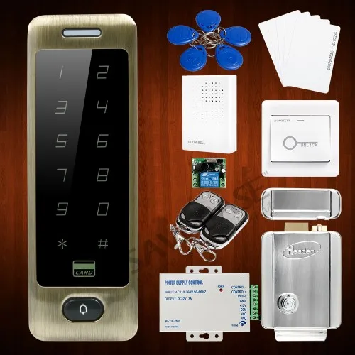 

HOMSECUR 125KHz Anti-Vandal RFID Access Control System With Wiegand 26/34 input&output + Electric Lock With Keys