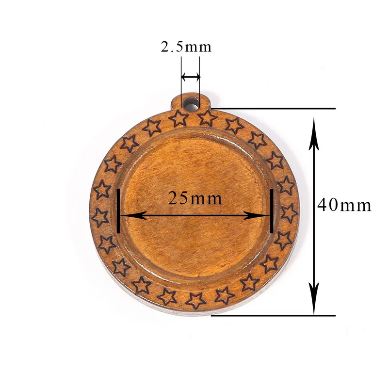 2 шт 4 шт Круглые Деревянные Подвески Кулон Кабошон Настройки 25 мм Внутренний размер пустой кулон Ювелирная база Лотки 13 стиль на выбор - Цвет: Style 07
