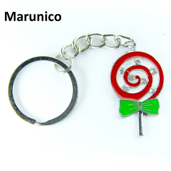 

FREE SHIPPING BY DHL 100pcs/lot New Metal Lollipop Shaped Keychains Cute Lollipop Keyrings for Kids Gifts