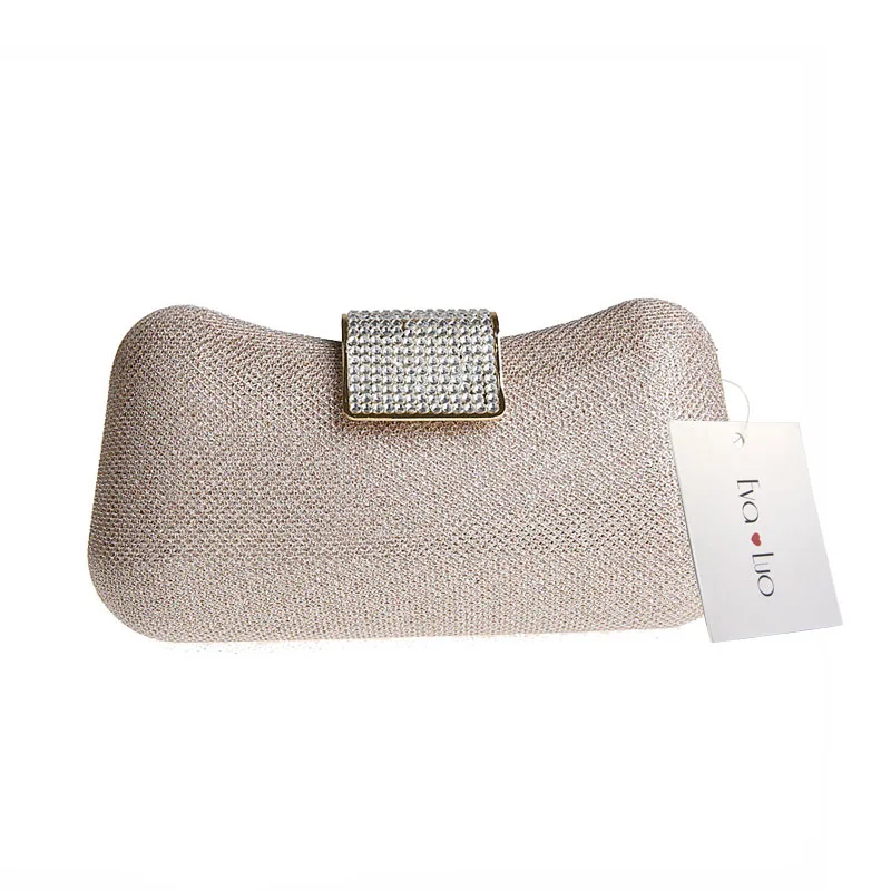 champagne glitter clutch bag