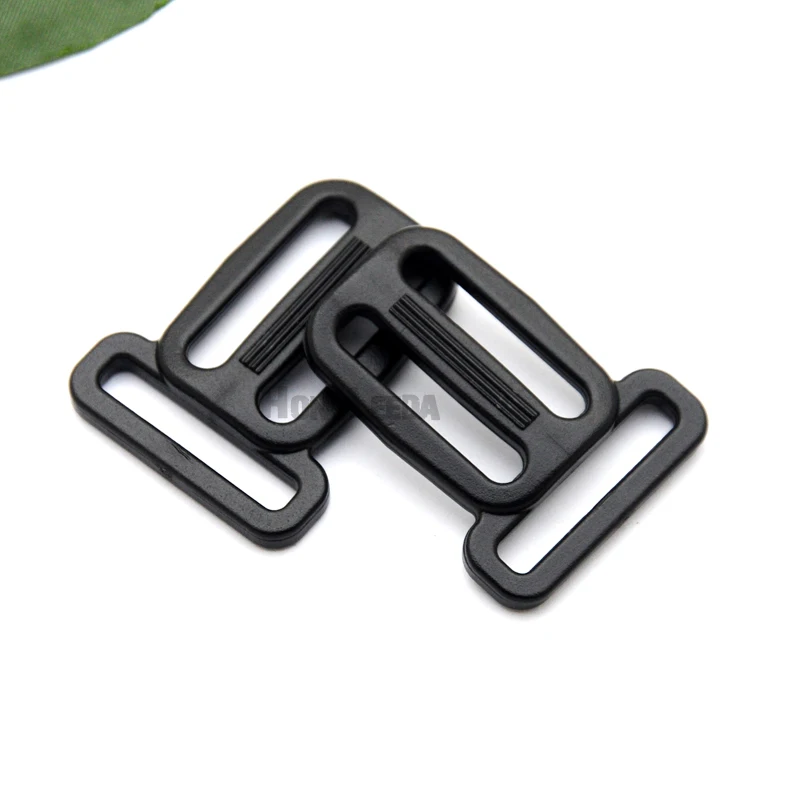 DIY 80pcs/lot 25mm 1inch black adjustable buckles Tri Glide slider buckle bag backpack luggage