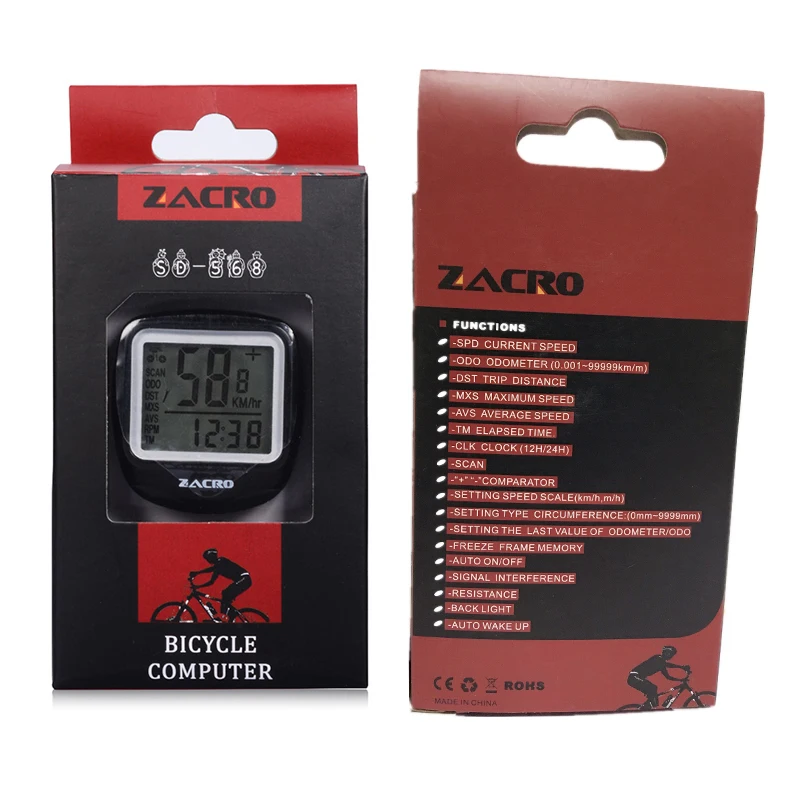 Zacro 1 Set Bicycle Speedometer Bike Cycle Computer Wireless Cycling Computer Bicycle Speed Bike Power Meter Cyclocomputer