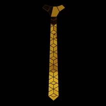 Hand Montiert Geometrische Form Dimante Sol Gold Krawatte mit GEOMETIE Geschenk Box