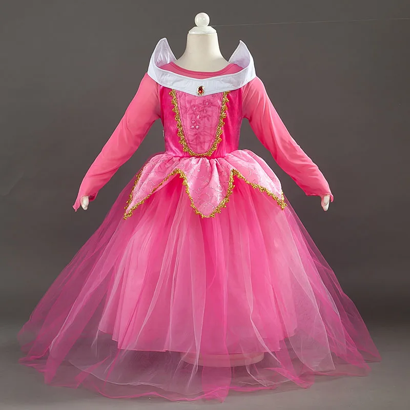 Авроры для девочек платье принцессы Детский костюм «Спящая красавица» с сеткой детская одежда для Хэллоуина, дня рождения Косплей для модной вечеринки платье