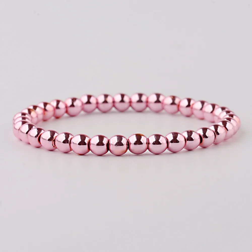 

Amader Elegant Women Rose Gold Beads Bracelet Handmade Yoga 4mm&6mm Charm Bracelets Bangles Prayer Bracelets Pulseras AB328