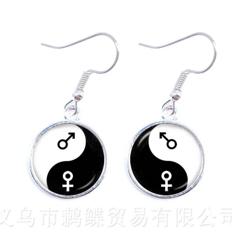 Новейшие Модные серьги-капли ручной работы Taoist Tai Chi Yin &amp Yang индивидуальные