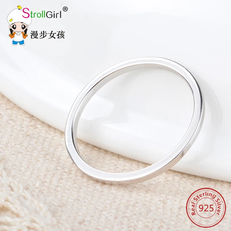 Серебряный круг круглый Обручение кольцо для Для женщин 925 стерлингов Серебряные