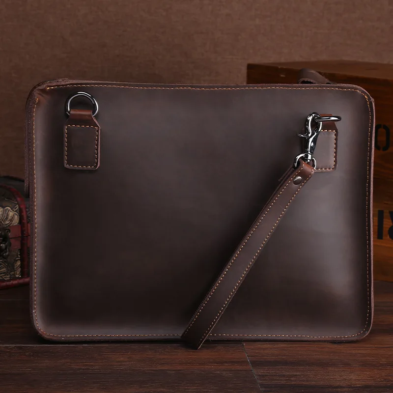 مجنون الحصان الجلود حقيبة الأعمال الرجال جلد طبيعي محمول حمل حقائب Crossbody أكياس حقيبة يد الرجال حقيبة ساعي