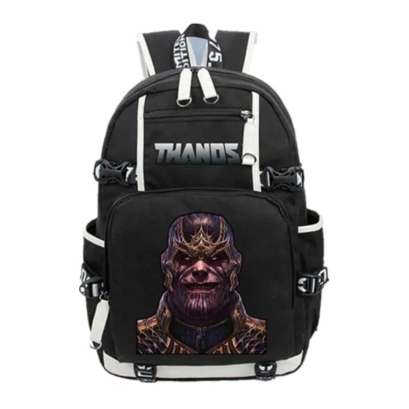 

New Comics Black Backpack Marvel Avengers Infinity War Thanos School Backpack Bookbag Unisex Knapsack Packsack Travel Laptop Bag