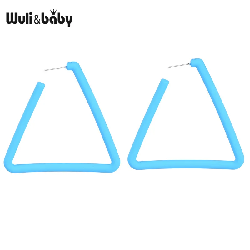 Wuli& baby, синие и черные большие серьги в форме треугольника, женские серьги, модные эффектные праздничные серьги - Окраска металла: blue