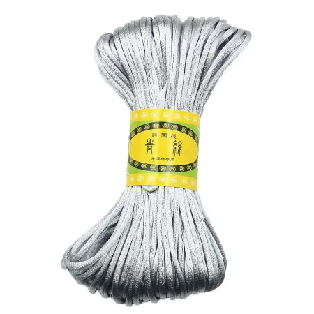 3 мм 20 м китайский узел атласный нейлоновый плетеный шнур макраме Бисероплетение трещотные шнуры разноцветные фурнитура бисерная нить#256429 - Цвет: Grey